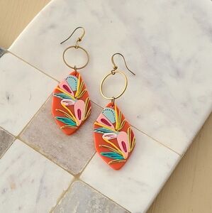 Colorful Leaf Design Earrings